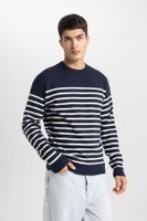 DEFACTO Relax Fit Striped Crew Neck Knitwear Sweater