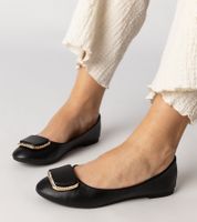 marka niezdefiniowana Black women's ballet flats with rhinestones Bejla