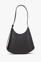 Estro: Ciemnobrązowa torebka damska na ramię z włoskiej skóry naturalnej Premium