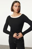 Trendyol Black Collar Detailed Knitwear Sweater