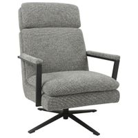 Stylife KRESLO, kov, textil, sivozelená