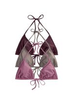 The Set Bikini gornji dio  siva / prljavo roza / bordo