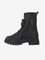 Black leather ankle boots Tamaris - Women's