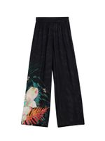 Desigual Hlače 'Tropical Fluid'  crna