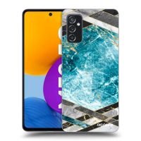 Silikónový čierny obal pre Samsung Galaxy M52 5G - Blue geometry