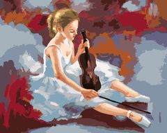 Maľovanie podľa čísel - BALETKA S HUSĽAMI Rámovanie: vypnuté plátno na rám, Rozmer: 80x100 cm