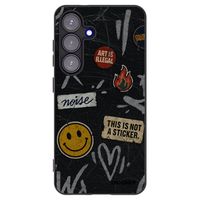Silikónový čierny obal pre Samsung Galaxy S25 5G - STICKERS x TAGS