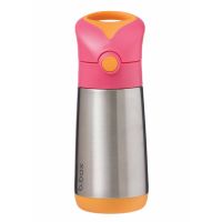 B.Box Thermos termovka s slamico Pink Orange 350 ml