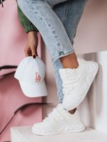 Sneakersy damskie na platformie LALANDRA białe Dstreet