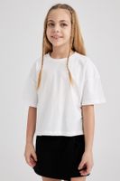 DEFACTO Girl Short Sleeve White T-Shirt