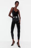 Trendyol Black Sweetheart Collar Corduroy Jumpsuit