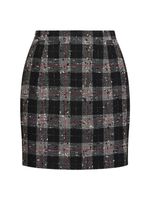 Checked Lurex Bouclé Mini Skirt