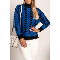 Pepita-Pullover  Sanga, Schwarz Und Blau