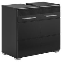 MID.YOU SKŘÍŇKA POD UMYVADLO, vysoce lesklá černá, černá, 60/56/34 cm