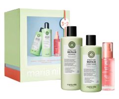 Darčeková sada pre výživu suchých a poškodených vlasov Maria Nila Structure Repair Holiday Box + darček zadarmo