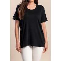 Plus Size Rundhals T-Shirt, Schwarz