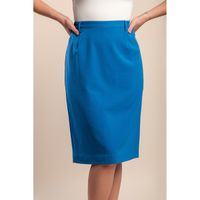 Plus Size Midirock Mit Elastischem Bund, Blau