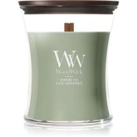 Woodwick Verdant Fig dišeča sveča z lesenim stenjem 275 g