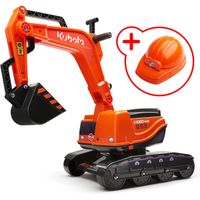 Odstrkovadlo - bagr oranžový s odklopným sedátkem + přilba