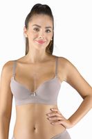 Vyztužená podprsenka Gina 07019P - ECO bambus Hnědo-šedá 80B