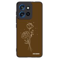Silikónový čierny obal pre Motorola Edge 50 Neo - Brown flowers