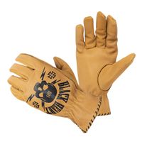 Kožené moto rukavice W-TEC Black Heart Skull Gloves  camel  M