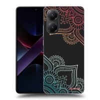 Silikónový čierny obal pre Xiaomi Poco X7 Pro 5G - Kvetinový vzor