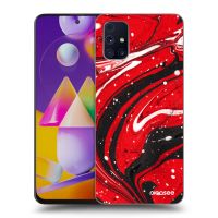 Silikónový prehľadný obal pre Samsung Galaxy M31s - Red black