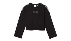 Vans Wm Brand Striper Crew Black Dámske - Tričká Vans - Čierna - VN0A4DPABLK-L - Size: L