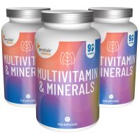 Multivitamine und Mineralien 3er Pack - 270 Kapseln - 13 Vitamine + Zink, Selen, Magnesium in einer Kapseln | Essentials Sensilab