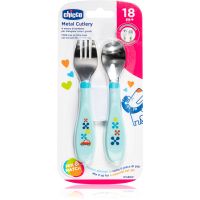 Chicco Metal Cutlery jedilni set 18m+ Blue