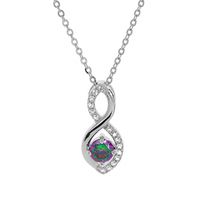 Kalace Půvabný stříbrný náhrdelník s topazem Mystic Stone SP08340 (řetízek, přívěsek)