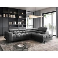 P & B ROHOVÁ SEDAČKA, textil, tmavosivá
