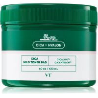 VT Cosmetic Cica Mild Toner Pad пілінгові серветки для обличчя має заспокійливі властивості 60 кс