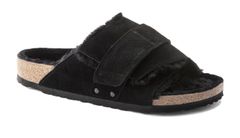 Birkenstock Kyoto Shearling Suede Leather Regular Fit Femei - Sandale Birkenstock - Negru - 1023177-7.5 - Size: 7.5