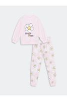 LC Waikiki Crew Neck Printed Girl's Pajama Set