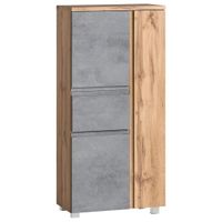 Held STREDNE VYSOKÁ SKRINKA, svetlosivá, dub wotan, 65/130/35 cm