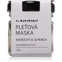 Almara Soap Face Moroccan Clay & Pumice маска-пілінг для шкіри обличчя для нормальної шкіри 20 гр