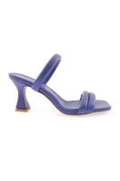 DGN 3025-23y Women's Two-Round Strapped Goblet Heeled Slippers Sax Blu