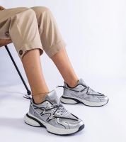 Gemre Srebrne damskie sneakersy na masywnej podeszwie Colunga