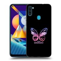 Silikónový čierny obal pre Samsung Galaxy M11 - Diamanty Purple