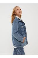 LC Waikiki Lcwk Shirt Collar Girl Child Jean Jacket