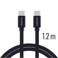 Datový kabel Swissten Textile USB-C 1,2 M, black