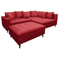 MID.YOU ROHOVÁ SEDACIA SÚPRAVA, textil, červená