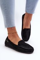 Women's loafers made of Eco Suede Black Amrutia