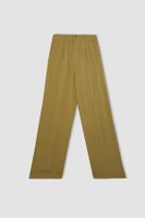 DEFACTO Darted Linen Blend Woven Trousers Wide Leg Pocket High Waist Wide Wide Leg