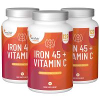 Essentials EISEN 45 + VITAMIN C hochdosiert – vegan, 360 Kapseln