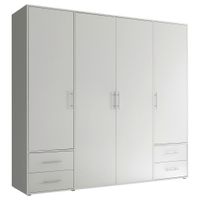 Carryhome SKRIŇA S OTOČNÝMI DVERAMI, biela, 206/195/60 cm