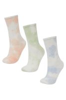 DEFACTO Girls Comfortable Elastic 3-Pack Cotton Long Socks