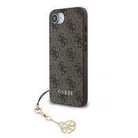 GUESS 4G ovitek z obeskom Apple iPhone 16e / iPhone 17e rjav